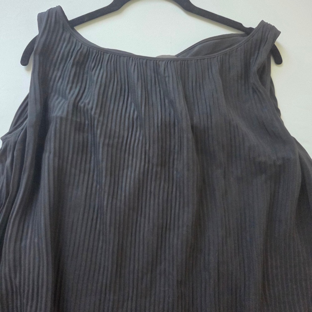 FENDI‎ Italy Black Dress Pleated Fringe Trim Sleeveless Elegant - Picture 2 of 9